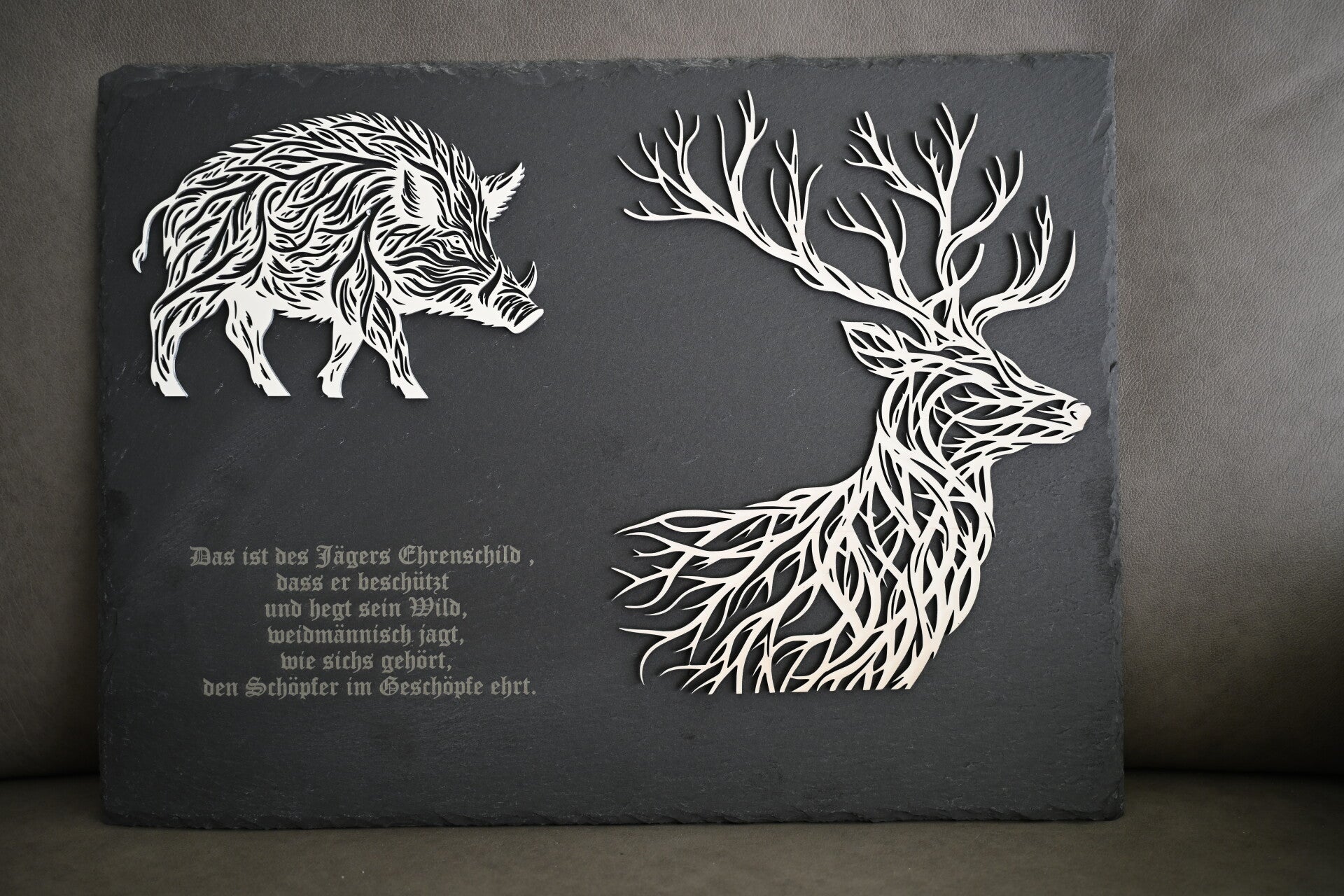 Geschenktafel "Jagd" mit persönlicher Gravur