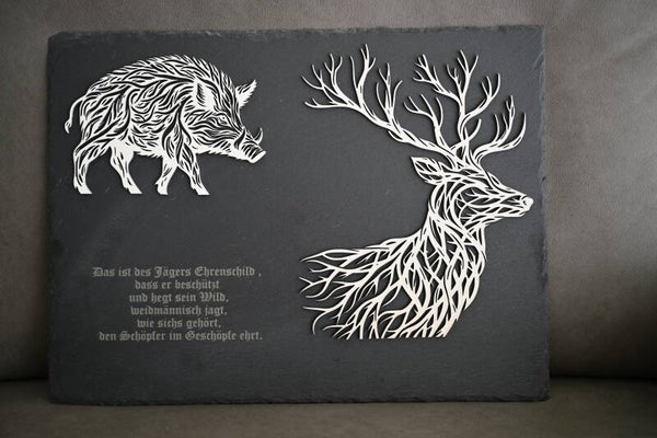 Geschenktafel "Jagd" mit persönlicher Gravur