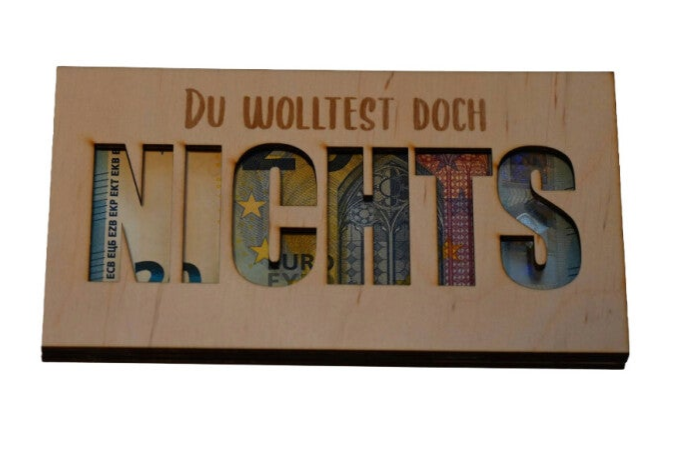 Geldgeschenk "NICHTS" inkl. Gravur