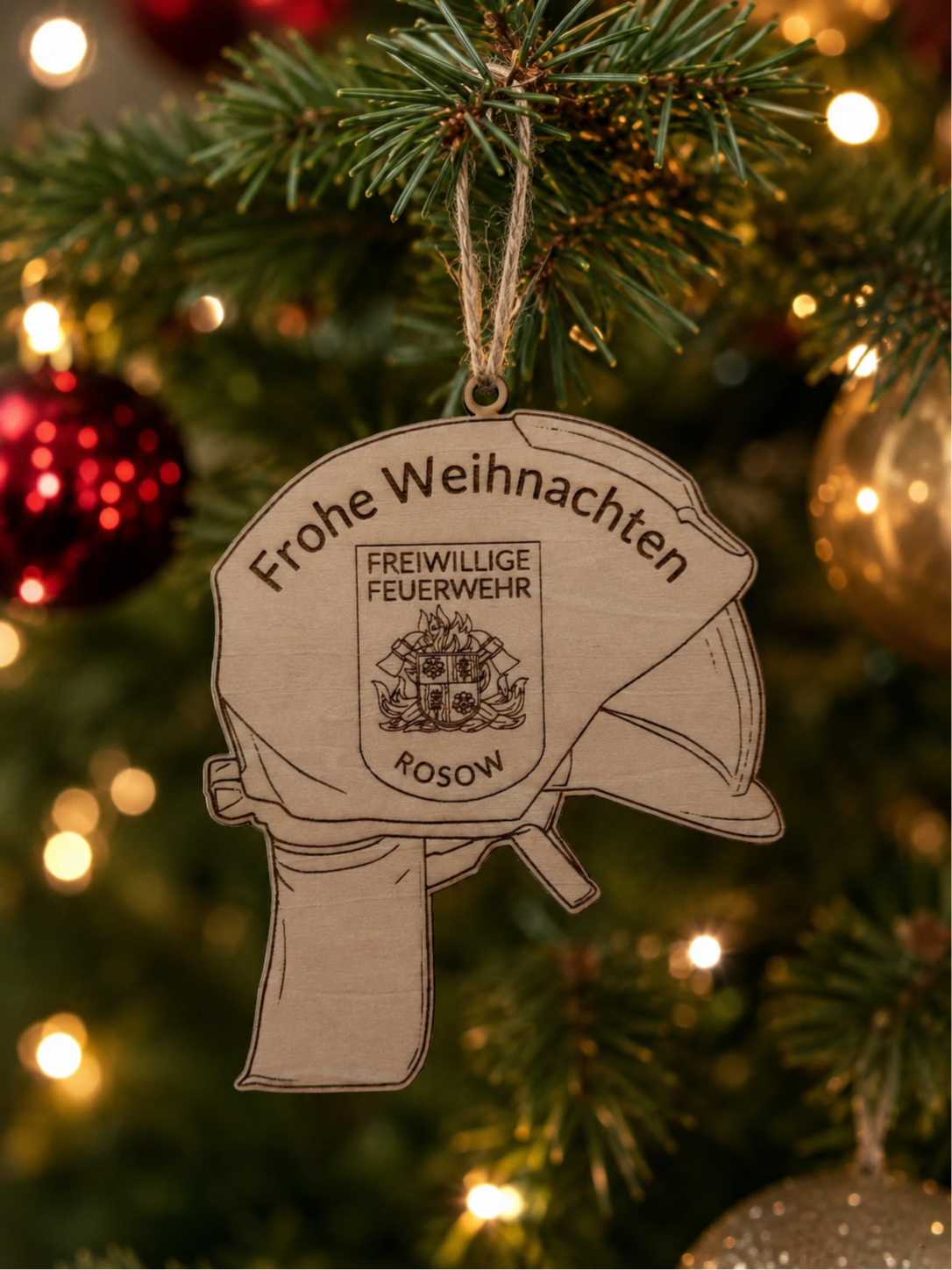 Weihnachtsbaumschmuck Feuerwehrhelm inkl. Logo