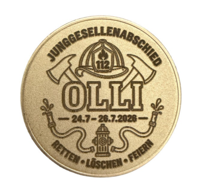 Messing Münze inkl. Individuelle Gravur