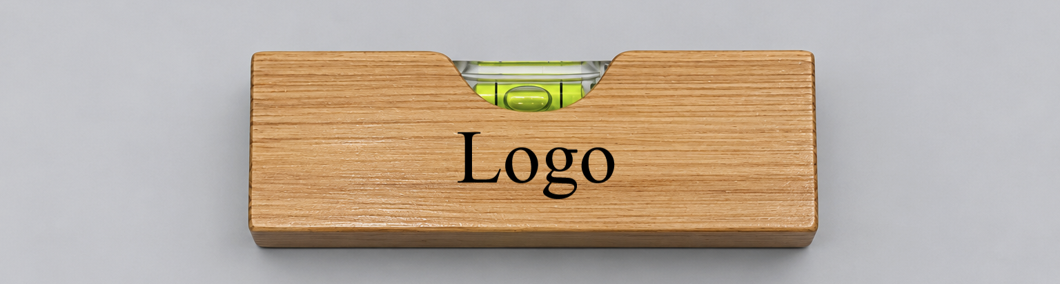 personalsierte Wasserwaage mit Logo - optional mit beidseitiger Gravur