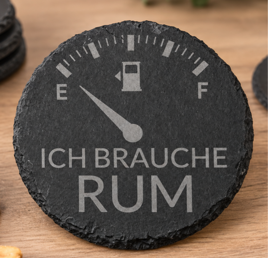 Schieferuntersetzer rund mit auswählbaren Motiven (auch als 2-Set)