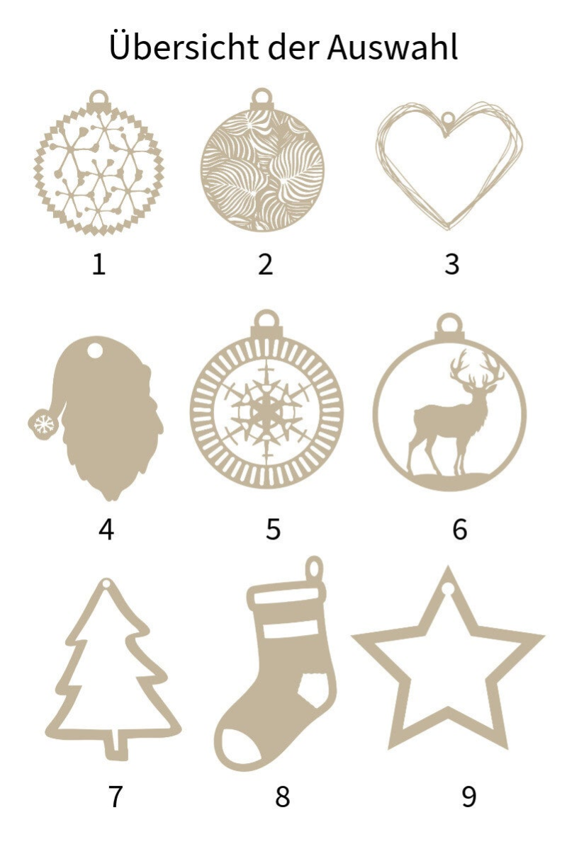 einzelne Weihnachtsornamente
