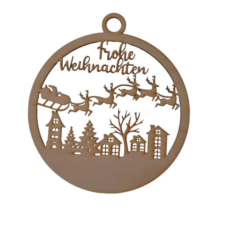 Baumanhänger "Frohe Weihnachten" mit zusätzlicher Gravur