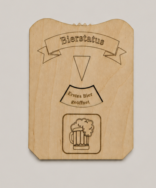 Bierstatus-Parkscheibe inkl. persönlicher Gravur