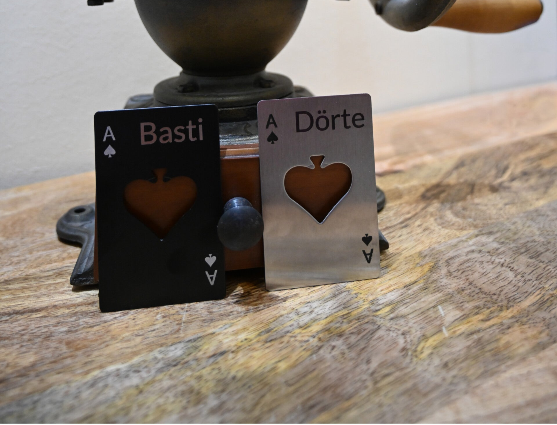 Edelstahl Flaschenöffner "Pokerkarte" mit persönlicher Gravur