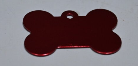 Aluminium dunkelrot Hundemarke Knochen beidseitig mit persönlicher Gravur (Restposten)