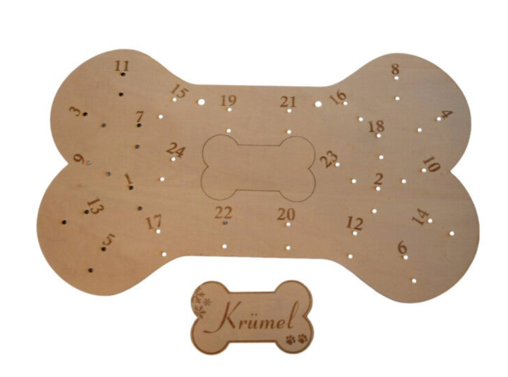 Adventskalender für Hunde mit Gravur