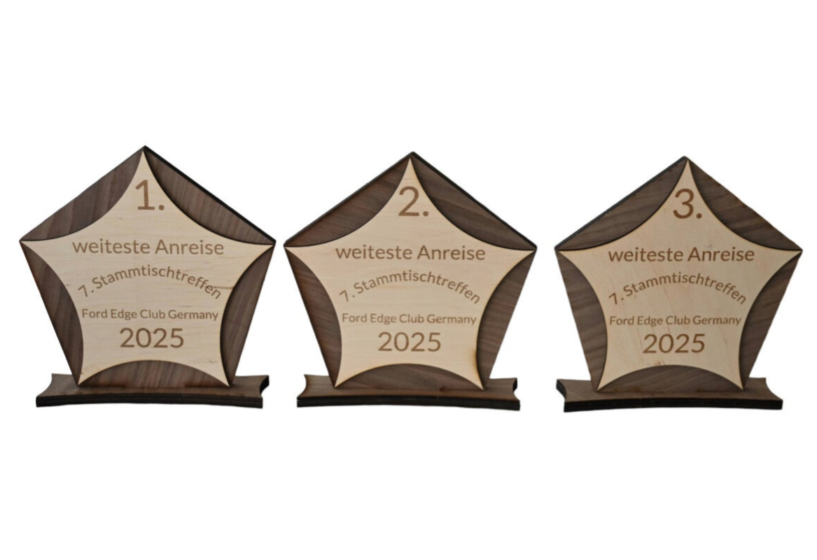 3er Set Pokale aus Holz "Klein"