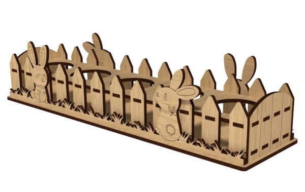 Eierhalter „Hasen mit Zaun“ – für 5 Eier