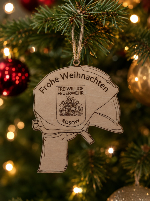 Weihnachtsbaumschmuck Feuerwehrhelm inkl. Logo