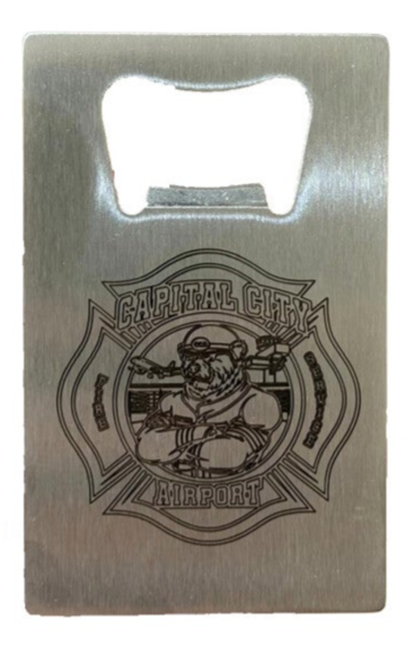 Edelstahl Flaschenöffner "Feuerwehr" mit eigenem Logo