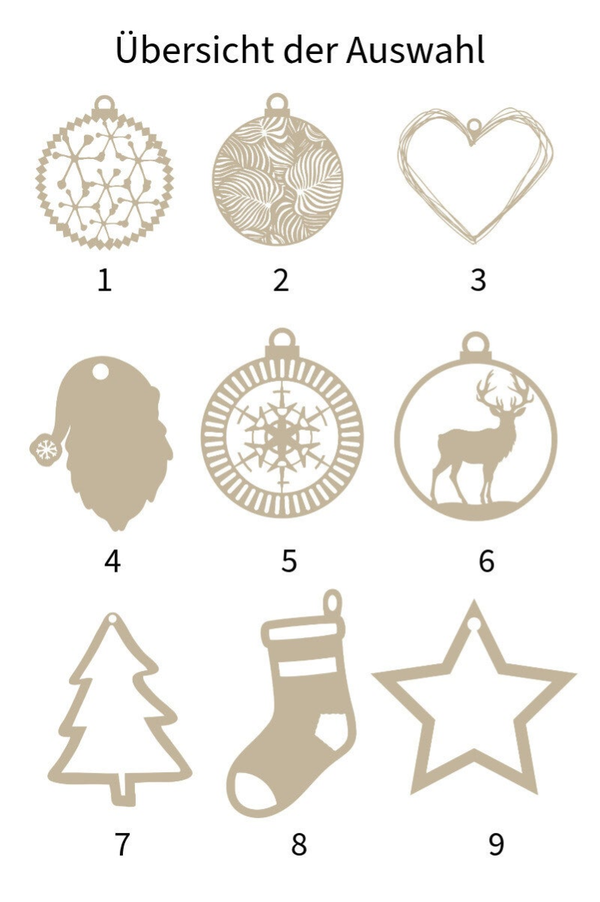 einzelne Weihnachtsornamente