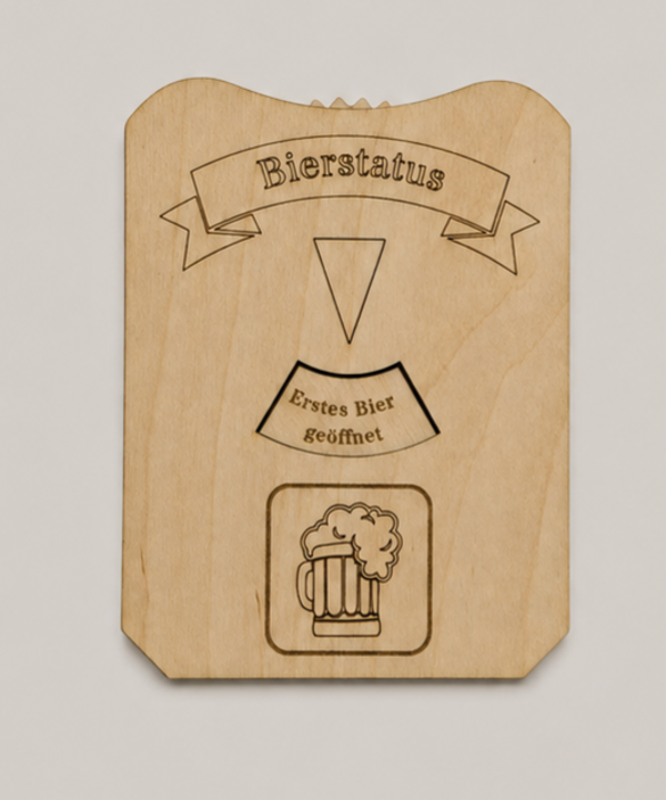 Bierstatus-Parkscheibe inkl. persönlicher Gravur