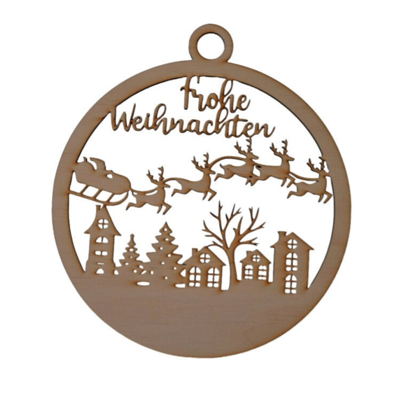 Baumanhänger "Frohe Weihnachten" mit zusätzlicher Gravur