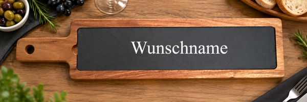 langes Servierbrett mit Wunschnamen