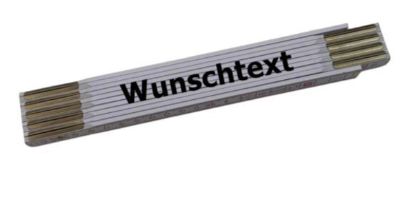 personalisierter Zollstock mit Wunschtext - optional mit Geschenkbox