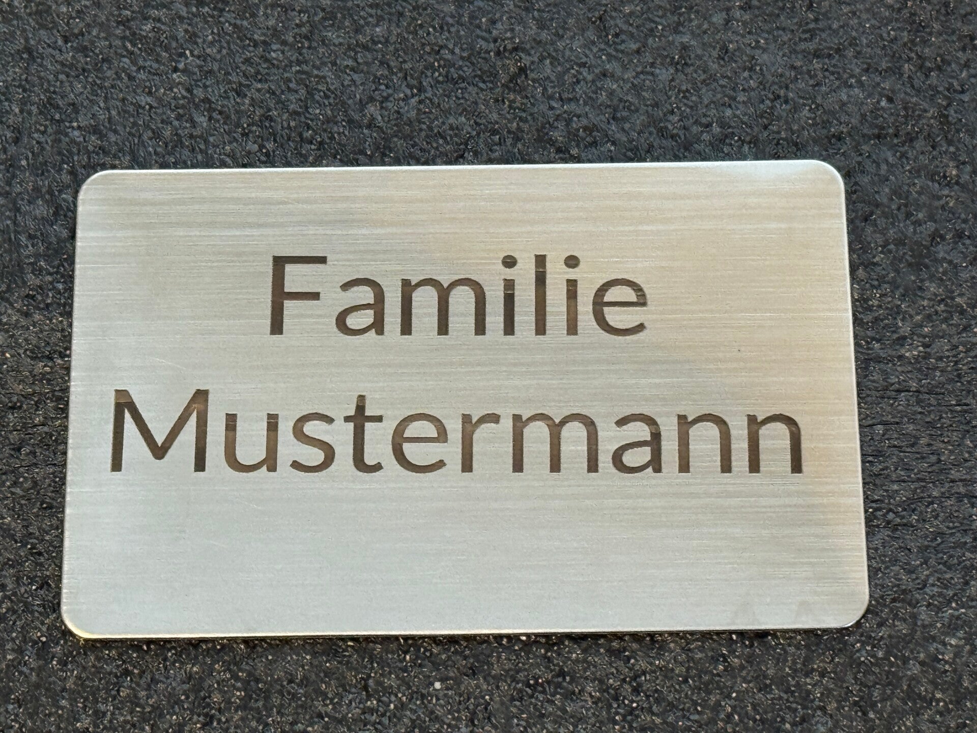 Metallplatte Kreditkartenformat