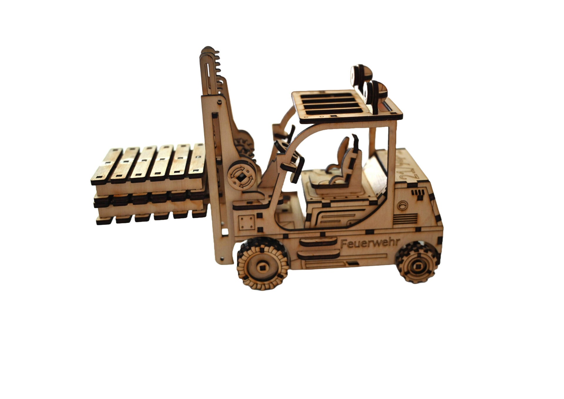 Gabelstapler mit Paletten-Untersetzern