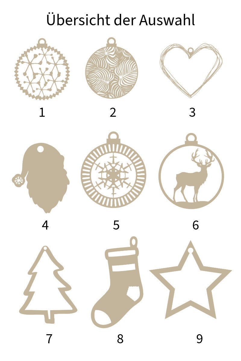 4er-Set Weihnachtsornamente – individuell zusammenstellbar