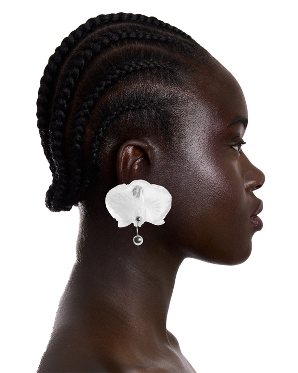 by Goldiie Resin Orchid Earrings