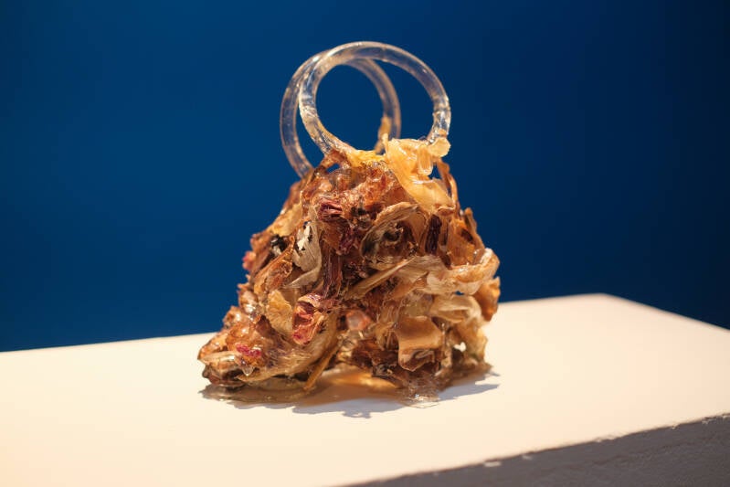 Sunset Heights: Flower Bag Sculpture Organic Flowers Bag covered with Resin Epoxy (Circa 2021 - 2022)