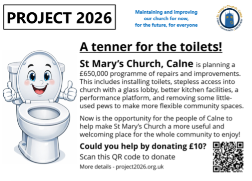 A tenner for the toilets postcard