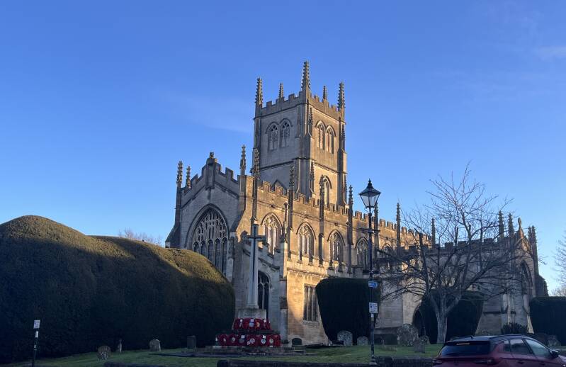 Image of St Mary's Church with war memorial in the foreground