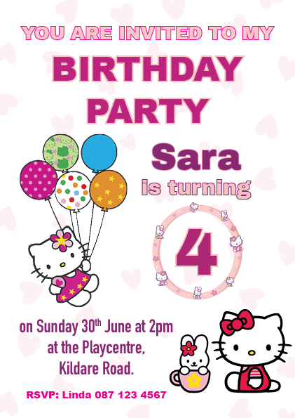 Hello to Kitty Invite 9