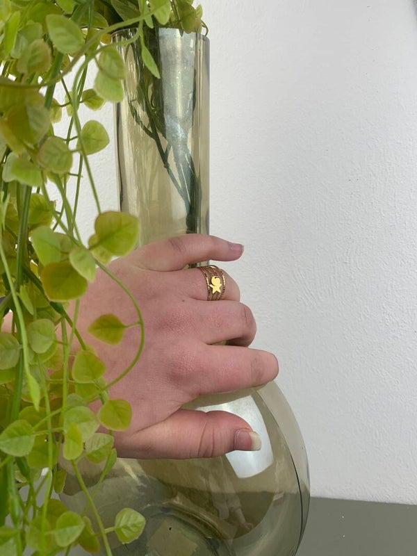 Ring - Streepjes met bedels