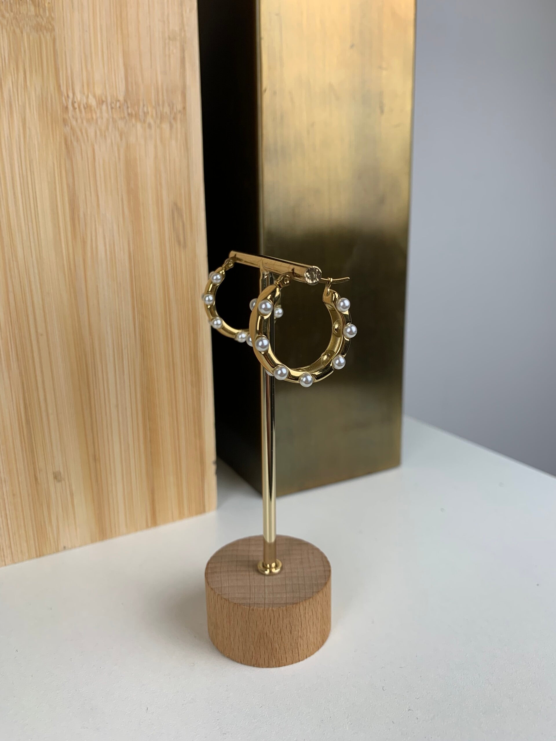 Oorbellen - Parel hoops