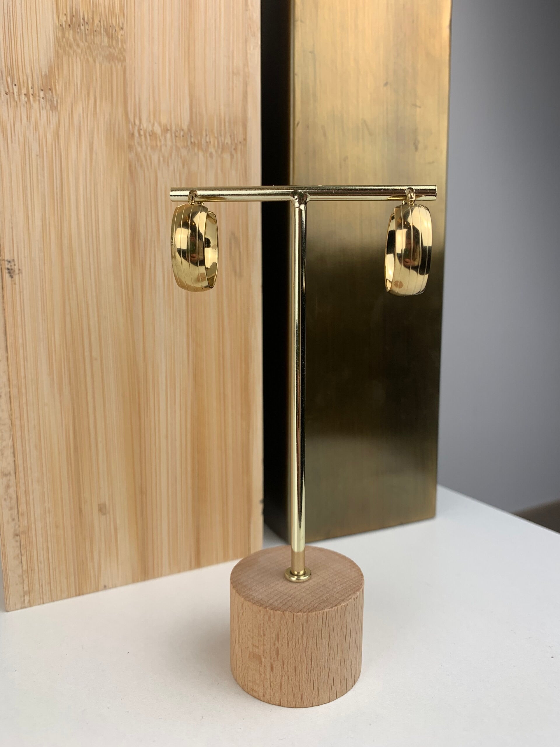 Oorbellen - Oorbellen rond met structuur klein