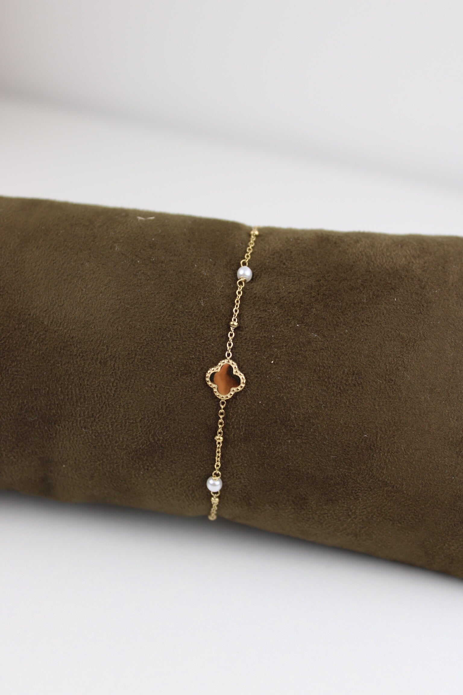 Armband - Klaver met parels