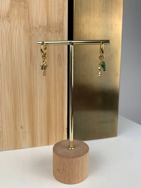 Oorbellen - Palmboom groen