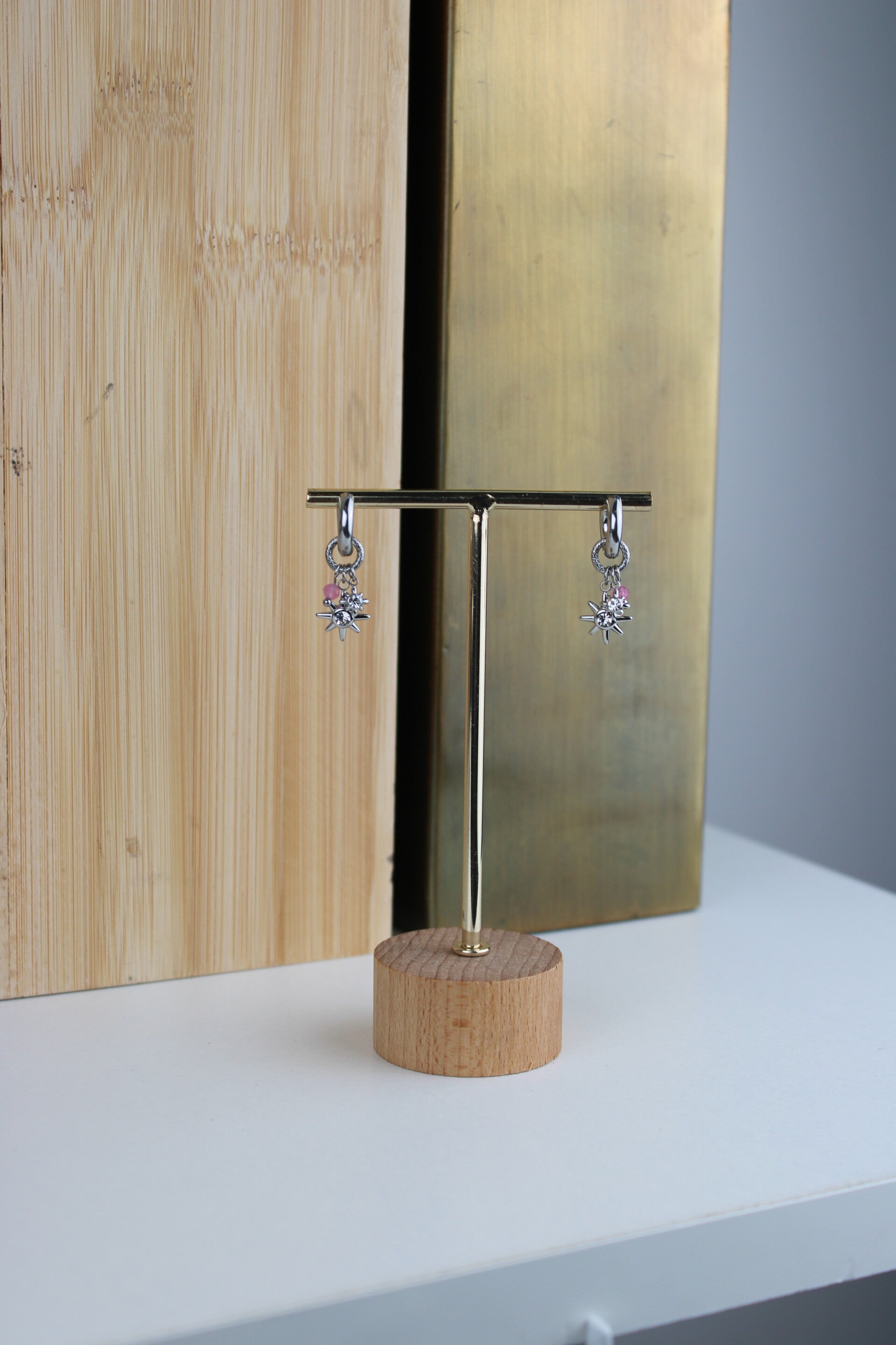 Oorbellen -  Pink starlight