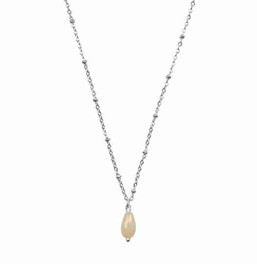 Halsketting Facet Jade - zilver kleurig