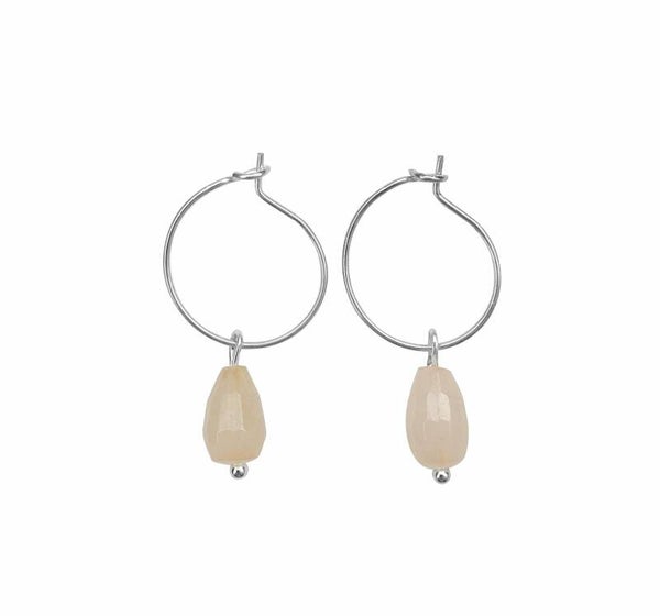 Oorbellen Facet Jade - zilver kleurig