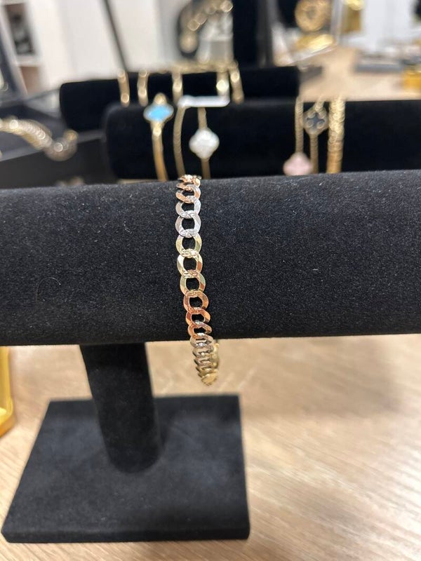 PULSERA 14k CON TRES ORO