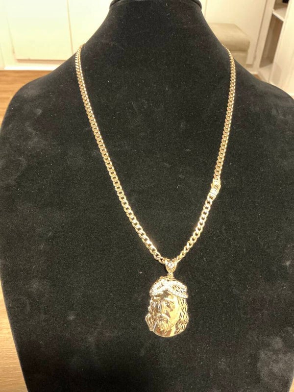 CADENA MÓNACO CON DIJE CON CARA DE JESÚS CRISTO