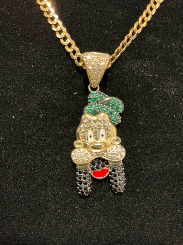 CADENA CUBANA CON DIJE DE GOOFY