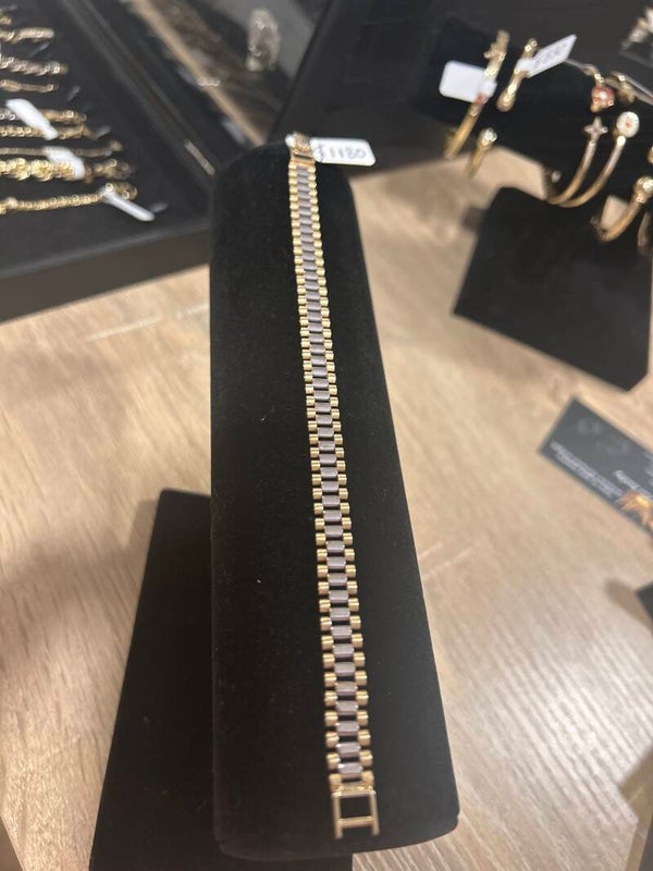 PULSERA 14K MODELO ROLEX SÓLIDO