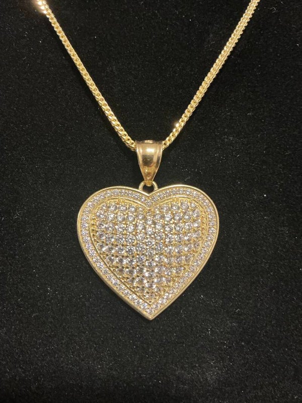 CADENA FRANCO CON DIJE DE CORAZÓN DIAMANTADO