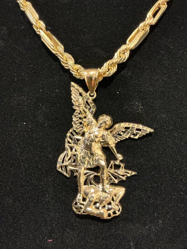 CADENA MILANO CON DIJE DE SAN MIGUEL ARCÁNGEL
