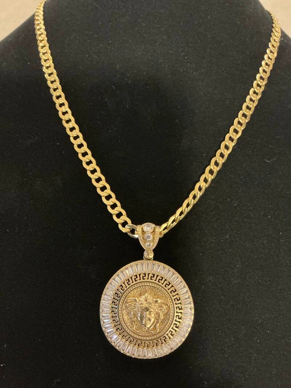 CADENA CUBANA CON MEDALLA VERSACE