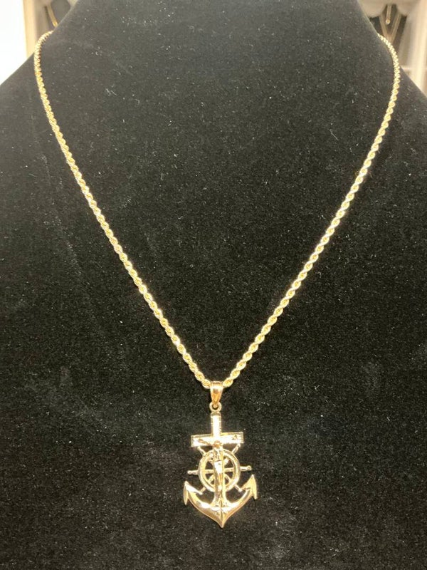 CADENA ROPE CON DIJE DE ANCLA CON JESÚS
