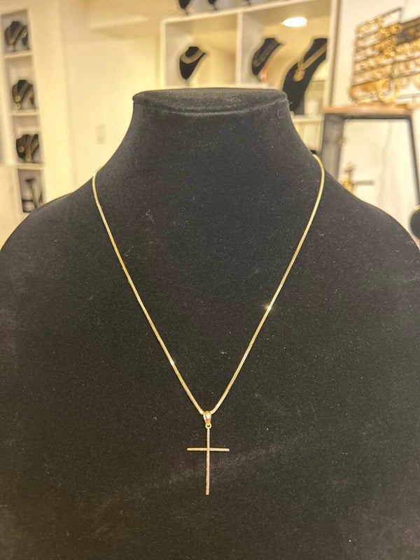 CADENA 14K CON CRUCIFIJO 14K