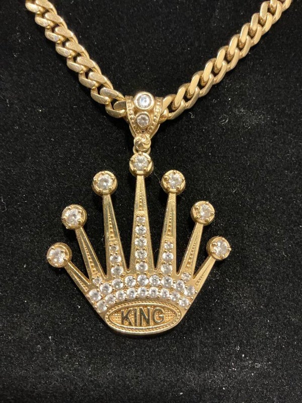 CADENA MÓNACO CON DIJE CORONA