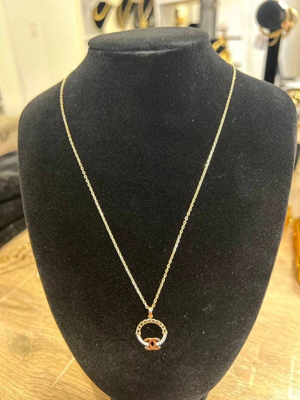 CADENA 14K ESLABÓN ROLO CON DIJE 14K