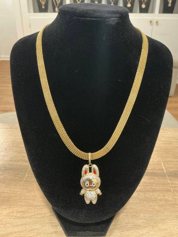 GARGANTILLA 14K CON DIJE LABUBU 10K